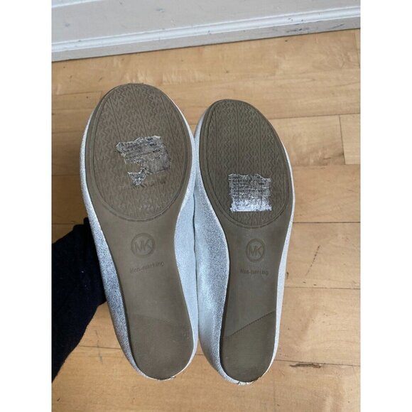 Michael Kors silver ballet flats women sz 8 - Picture 7 of 8